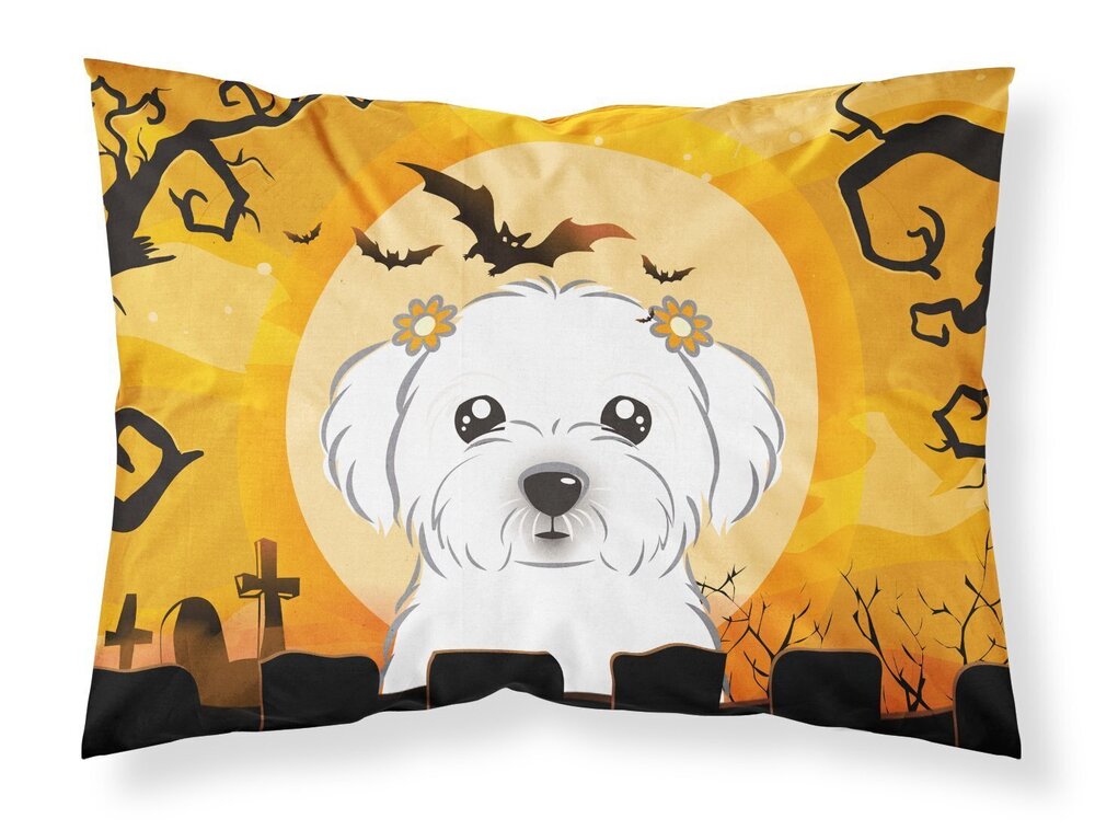 5631 BB1766PILLOWCASE Halloween Maltese Fabric Standard Pillowcase